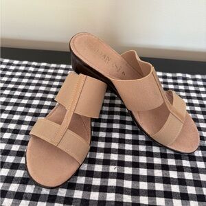 Italian shoemakers tan slides